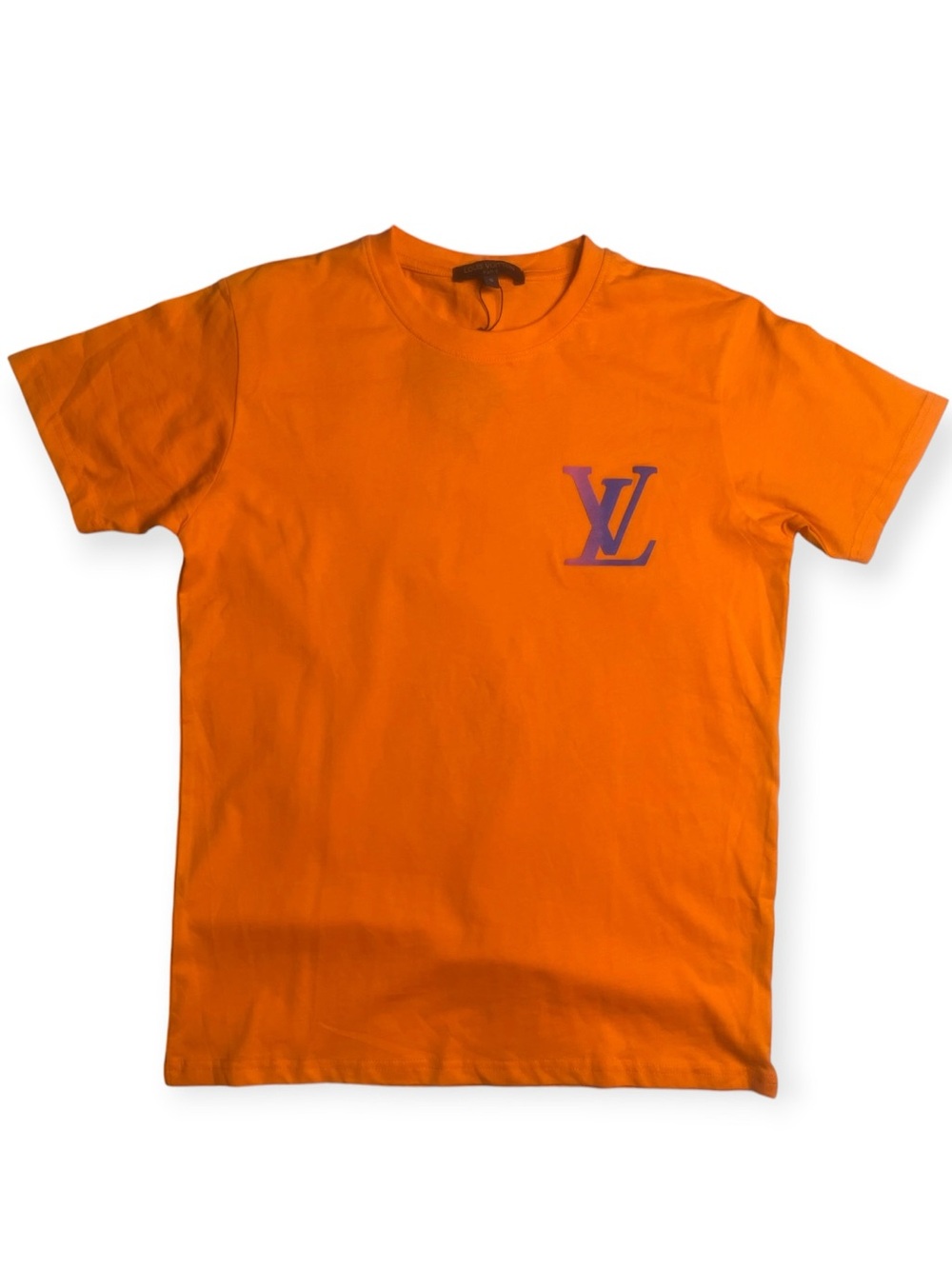 LOUIS VUITTON  LOGO velvet SHORT SLEEVE T-SHIRT ORANGE SIZE small